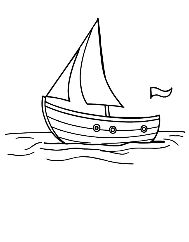 Skiff boat coloring page